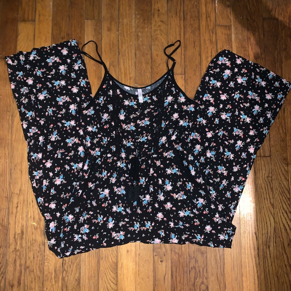 Floral black romper